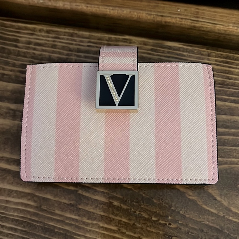 PINK STRIPED ACCORDION CARD CASE